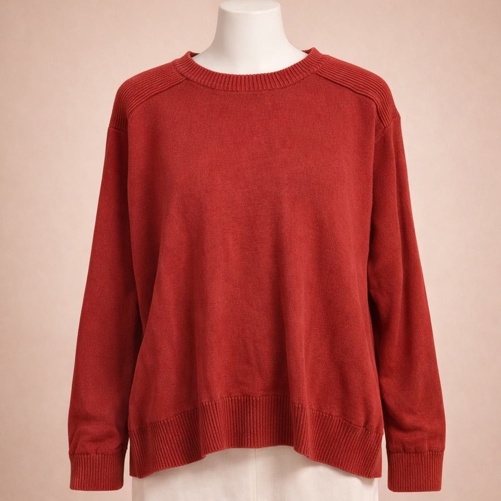 Levi Strauss & Co Red Crewneck Sweater Mens XL Cotton‎ Utility Sleeve Pocket